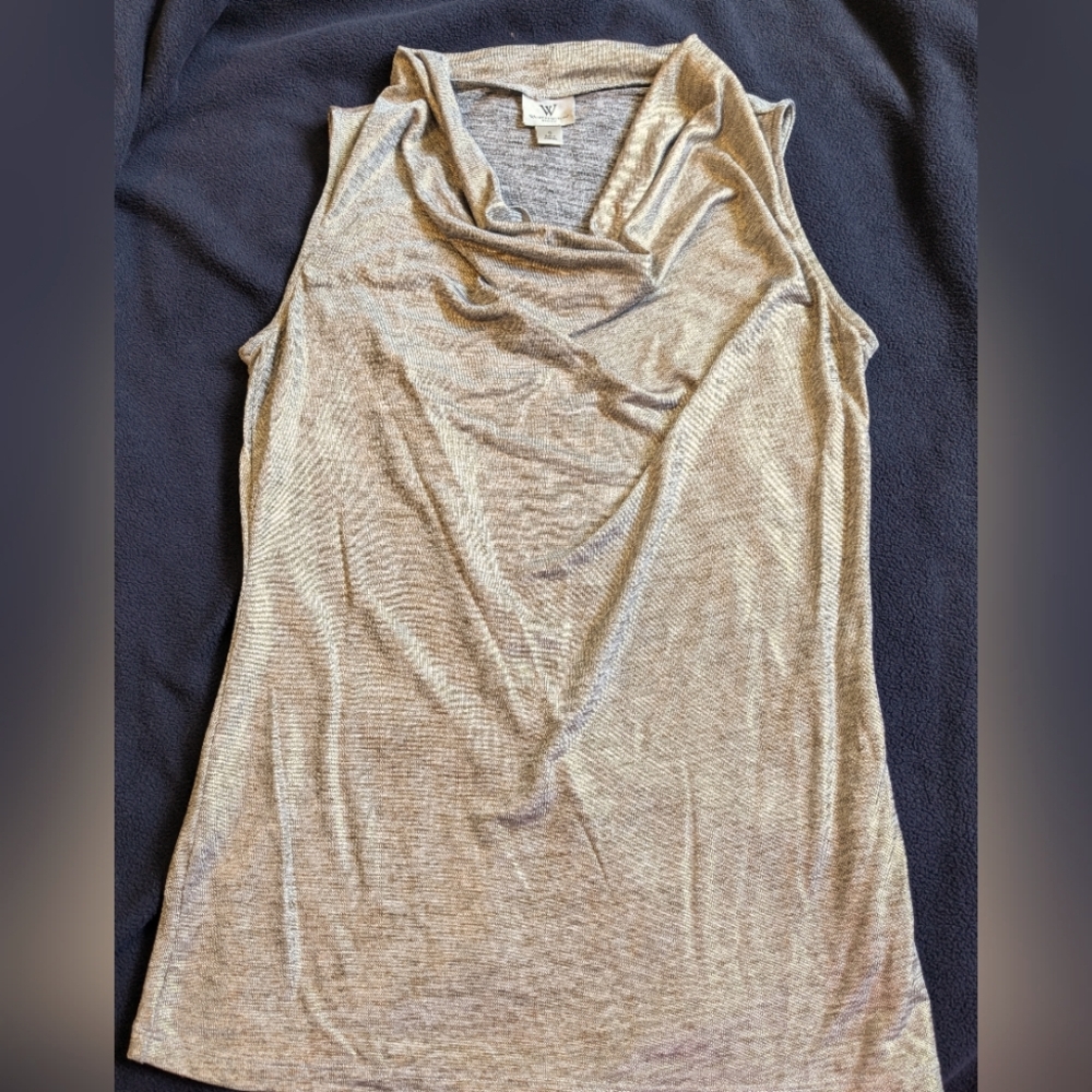 Worthington Sleeveless Drape-Neck Top